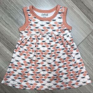 Sapling Baby Organic Blossom Bees Beehive Dress Casual Travel Peach 3-6 Months